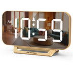 Peakeep Slim Digital Mirror Aesthetic Alarm Clock for Bedrooms Desk Decor