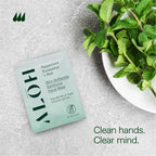 AL��H Skin - Softening Sanitizing Hand Wipes ��� Peppermint + Eucalyptus Aloe (1 Box of 20 Individually Wrapped Wipes)