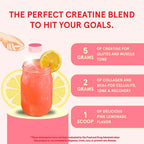 Peach Perfect Creatine Blend for Women – Micronized Creatine Monohydrate with BCAA & Collagen for Glute Strength Support – Pink Lemonade – 30 Servings