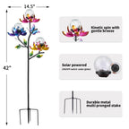 Afirst Solar Outdoor Lights Decorative, Lotus Crackle Glass for Yard Decor