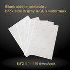 A-SUB Sublimation Paper 8.5x11 Inch 110 Sheets 125g