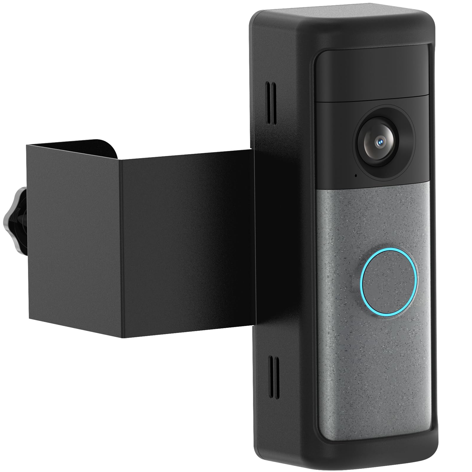 Anti-Theft Ring Doorbell Mount for 2026 Newest Ring Battery/Other Doorbell/Plus/Pro (2nd Gen), No-Drill Camera Doorbell Kits, Non-Blocking Motion Sensor, Accessories for Apartment & Rental, Black
