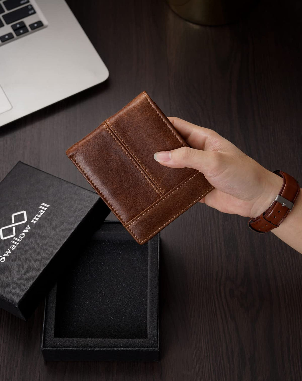 Swallowmall Mens Wallet Rfid Blocking Leather Wallet for Men Bifold Wallets