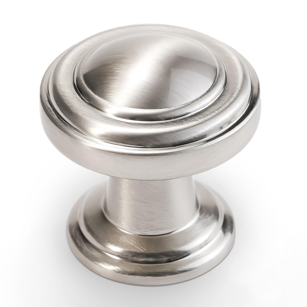 POVEFONK 30 Pack Brushed Satin Nickel Kitchen Cabinet Knobs Solid Drawer Knobs Kitchen Cabinet Hardware Zinc Alloy Handles Drawer Knobs Dresser Handles