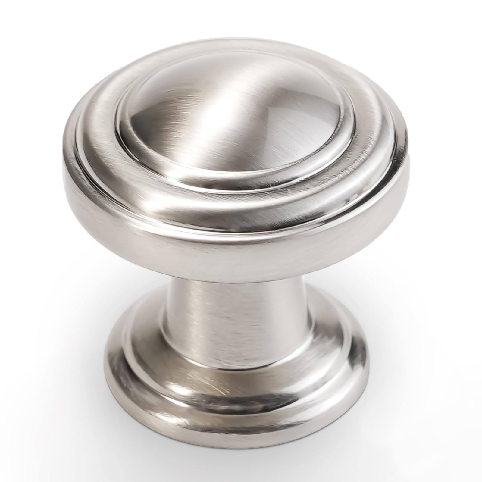 POVEFONK 30 Pack Brushed Satin Nickel Kitchen Cabinet Knobs Solid Drawer Knobs Kitchen Cabinet Hardware Zinc Alloy Handles Drawer Knobs Dresser Handles