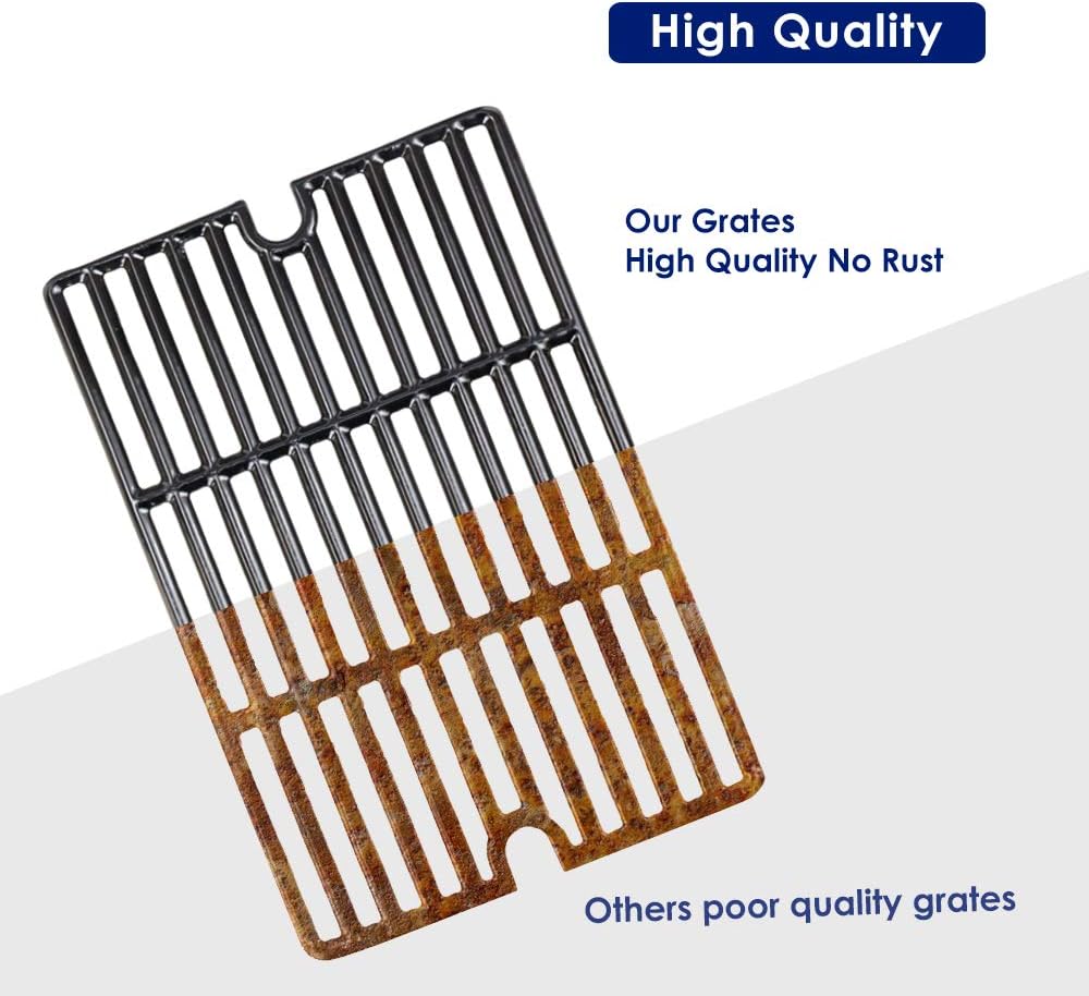 GRISUN 16.5" Cast Iron Cooking Grates for Charbroil Smoke Hollow, Grill Grates Replacement Parts for Gas Grill Model Smoke Hollow PS9900, 7000CGS, Charbroil 463722315 463722313 463750914