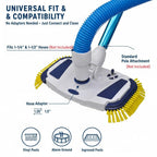 ProMotus Weighted Pool Vacuum Head, Vinyl-Safe No Wheels Manual Cleaner with Air Relief Valves，Multi-Directional Brushes for Above Ground & Inground Pools, Universal Fit for 1-1/4" & 1-1/2" Hoses