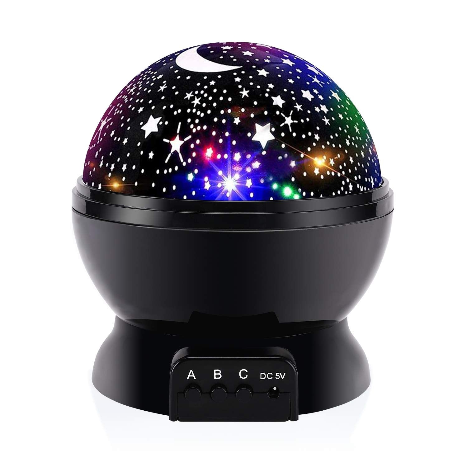 RICTLY Night Light for Kids, Kids Night Light Nebula 360 Degree Rotation - 4 LED Bulbs 12 Light Color Star Projector Changing with USB Cable, Romantic Gifts for Men Women Children