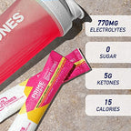 BHB Exogenous Ketones Drink Mix Packets - Real Ketones Keto Electrolytes Powder Packets No Sugar with 4 Main Fasting Electrolytes plus Hydrating Patented Keto BHB Salts - 30 Count Raspberry Lemonade
