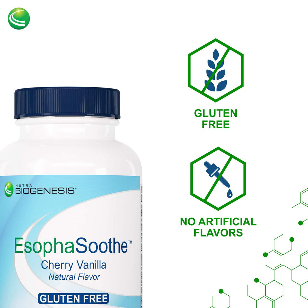 Nutra Biogenesis EsophaSoothe - Chewable Esophogeal Support with Magnesium, Potassium & Calcium for Men & Women - 60 Tablet Chews
