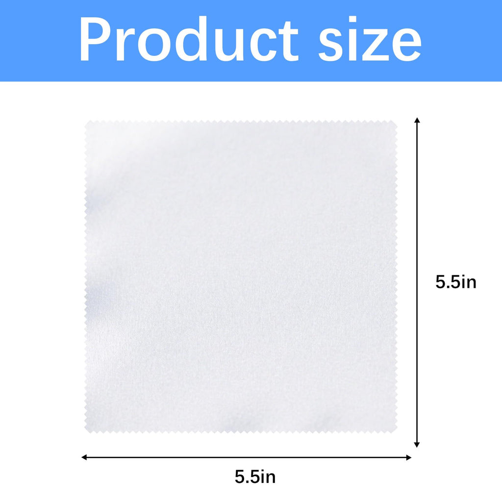 120 Pack Microfiber Cleaning Cloth for Glasses (5.5"x5.5"), Sublimation Eye Glasses Clean Cloths White Microfiber Lens Cleaner Cloths for Eyeglasses, Lenses, Silverware, Camera, Phones and Laptops
