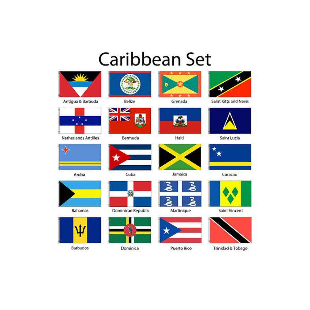 (2x3ft) Set Of 20 Caribbean Flags