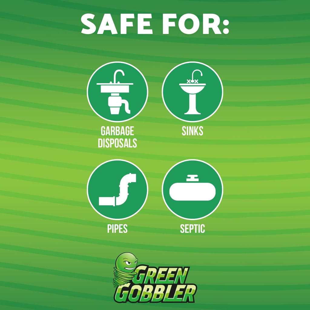 Green Gobbler Ultimate Main Drain Opener | Drain cleaner Hair Clog Remover | Works On Main Lines, Sinks, Tubs, Toilets, Showers, Kitchen Sinks | 64 fl. oz.