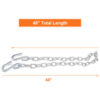 TeukRiGa 5/16"x48" Grade 30 Steel Boat Trailer Safety Chain with Spring Clip Hooks 7000 lbs, 2 Pcs (5/16"x48")