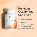 Alaya Naturals Metabolism+, Natural Energy with Green Tea, Cinnamon, Beet Root, Caffeine, Non-GMO– 90 Capsules