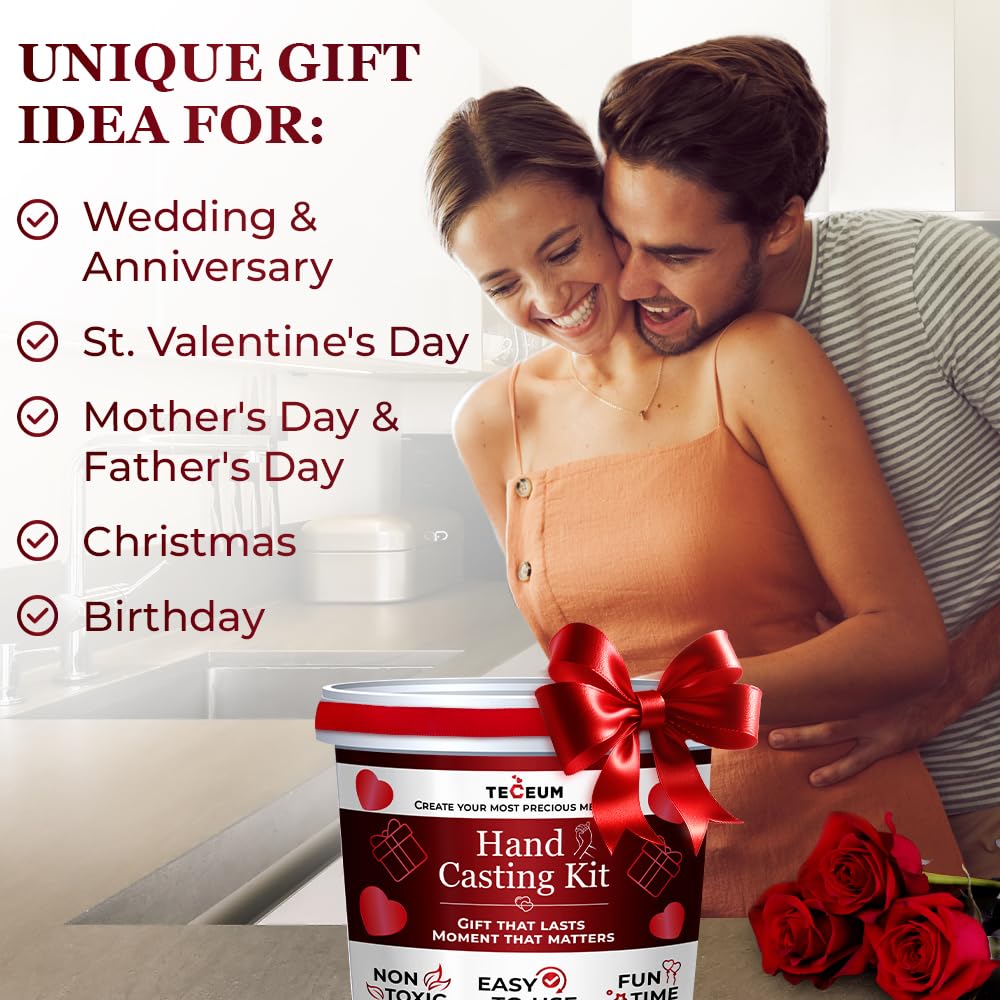 TECEUM Hand Casting Kit – Unique Gift for Couples, Family, Babies & Adults