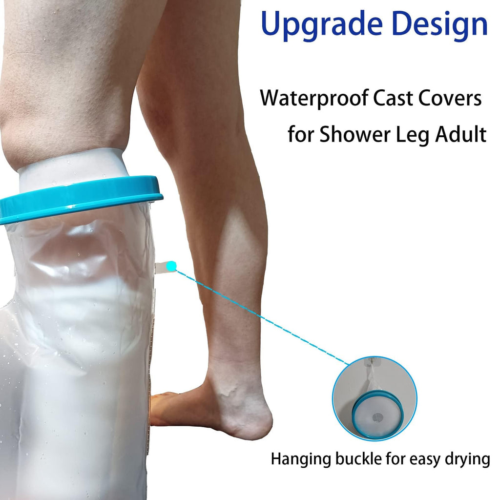 Tideshake - Non-Slip Waterproof Leg Cast Cover for Showering, Reusable Adult Short Leg Cast Protector, Cast Covers for Shower Leg, Cast Bag for Shower, Cast Cover for Showering Foot
