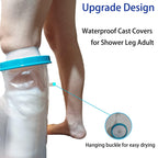 Tideshake - Non-Slip Waterproof Leg Cast Cover for Showering, Reusable Adult Short Leg Cast Protector, Cast Covers for Shower Leg, Cast Bag for Shower, Cast Cover for Showering Foot