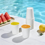 LITOPAK 400 Pack 8 oz Disposable Paper Coffee Cups, White Paper Hot Coffee Cups for Party, Picnic, Travel, and Events