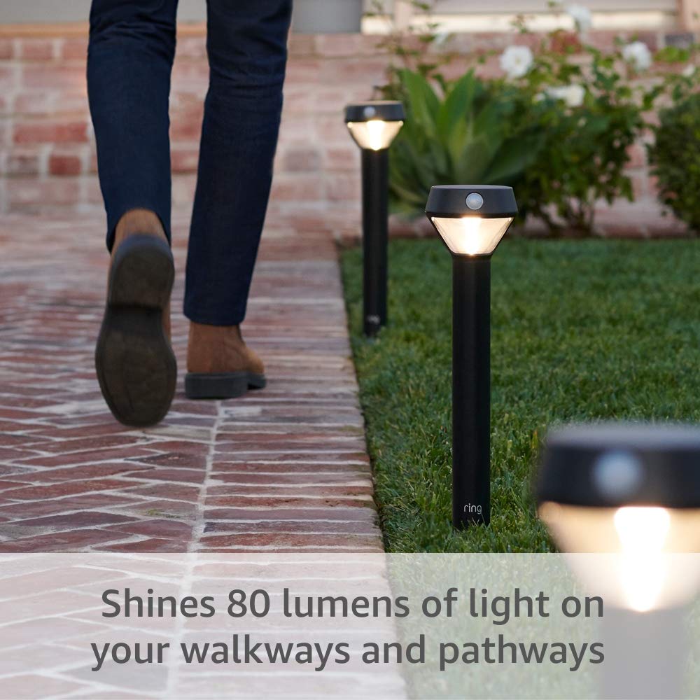 Ring Solar Pathlight — Motion-activated pathlight, bright LEDs, works with Amazon Sidewalk, Black