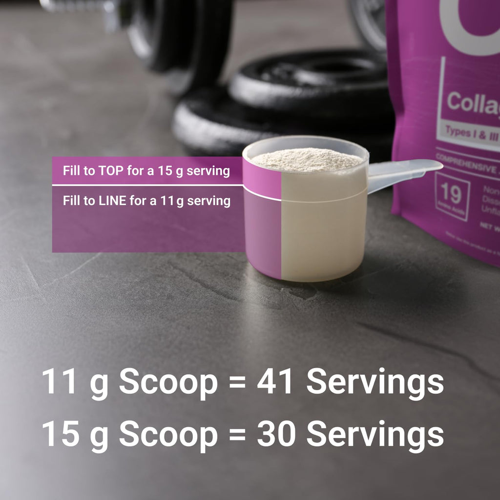 Essential Elements Hydrolyzed Collagen Peptides Powder for Men & Women - Joint, Skin, Hair & Nail Support - 15 Grams of Type I & III Grass-Fed Bovine Collagen - 30 Servings