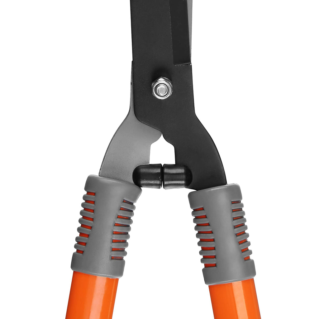 TRAMITEC Garden Hedge Shears, Manual hedge Clippers for Shaping Shrubs and Trimming Bushes. Hedge Clippers & Shears made with Durable Carbon Steel Blades, Shock-Absorbing Bumpers and Comfort Grips.