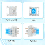 Keyboard Switches, 50 Pcs 3 PIN Blue Keyboard Clicker Replacement Dustproof Mechanical Keyboards Switches for Most Gaming Keyboards
