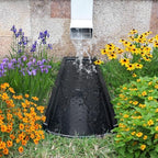 Splash Blocks for Gutters Downspouts, 24" Downspout Extensions for Rain Water Drainage, Thickened Gutter Splash Guard with Fixing Piles(1 Pack, Black)