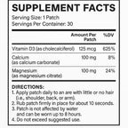 Bariatric Guru VitaBoost Supplement Patch — Vitamin D3, K2, Magnesium & Calcium Citrate Transdermal Topical Patch for Bone, Muscle & Immune Support — 30 Patches