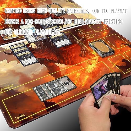 MTG Playmat - Non-Slip Backing Printing, Ideal for Card Game Enthusiasts TCG Playmat (MTG2-Arrival of The Drago-Deck)