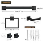 JOPOFI 5 Piece Bathroom Towel Bar Set - Thicken Stainless Steel Bath Towel Holder, 15.7 Inch Towel Racks for Bathroom Wall Mounted, Bathroom Hardware Accessories Set - Matte Black