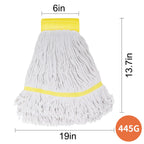 2 Pack Heavy Duty Mop Head Commercial Replacement,Industrial Heads Refill