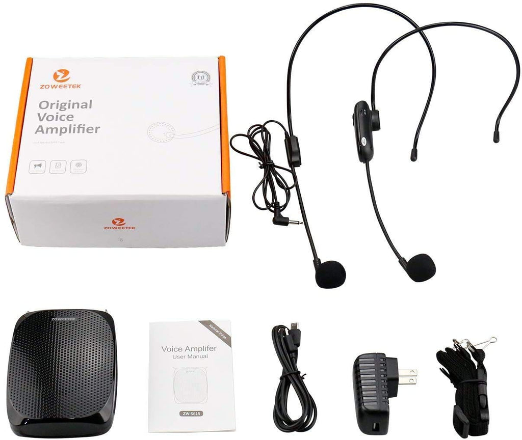 ZOWEETEK Original Voice Amplifier for Teachers with 2 Microphones, Wireless Voice Amplifier Microphone Headset, Portable Speaker Megaphone for Classroom, Training, Teaching, Yoga, Meeting, Speech