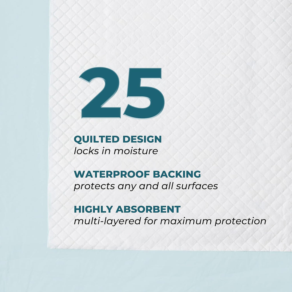 GREEN LIFESTYLE Underpads - Chucks Pads Disposable Adults, for use as Incontinence Bed Pads, Pet Pads, Pee Pads for Dogs, Cats, Bunny, Seniors Bed Pad (Pack of 25 - 30x36)