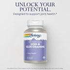 SOLARAY MSM & Glucosamine - Healthy Joint Support Supplement for Flexibility and Range of Motion - Vitamin C for Enhanced Absorption - Lab Verified - 60-Day Guarantee - 45 Servings, 90 VegCaps
