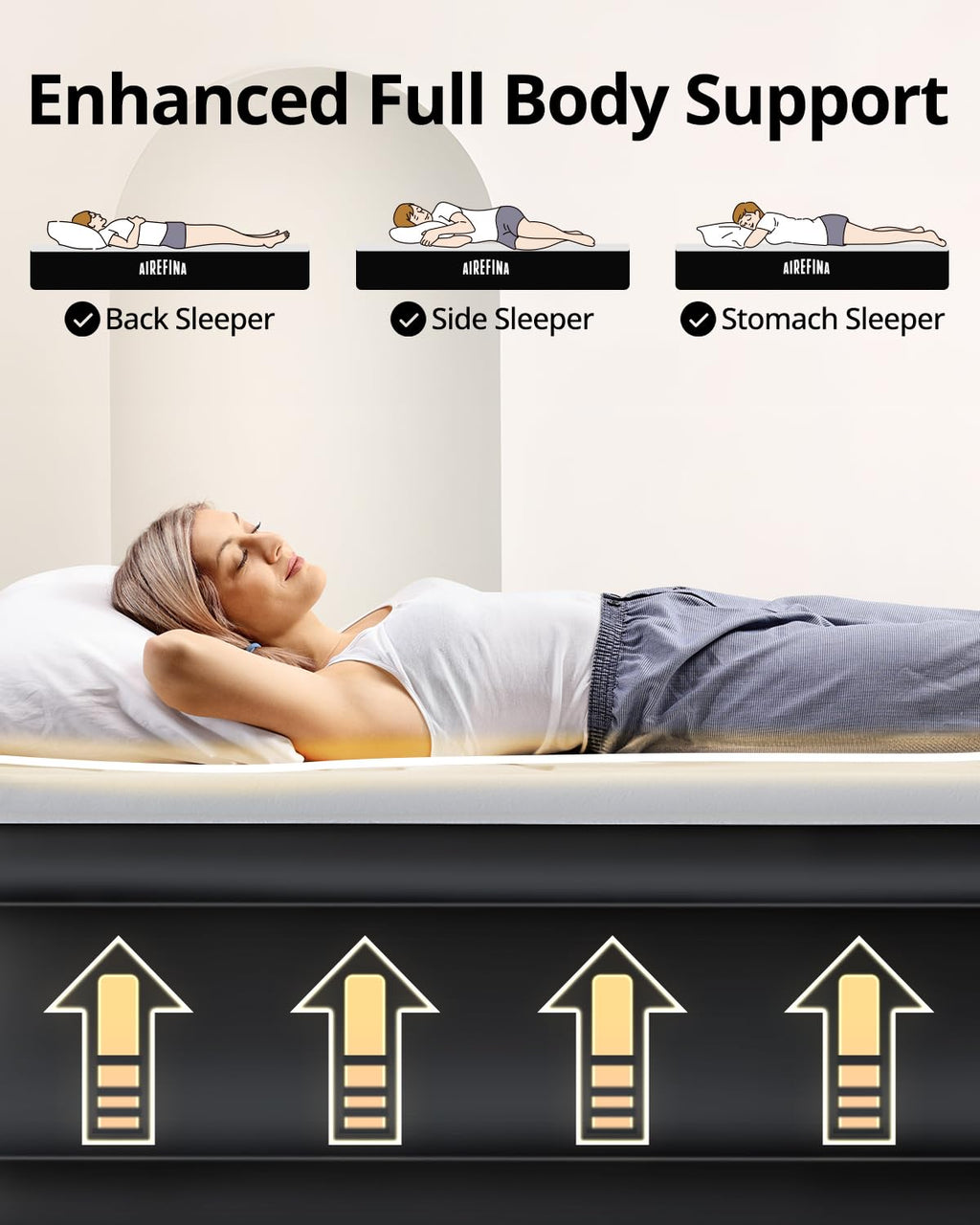Airefina Twin Air Mattress with Built-in Pump Raised for Guests Home, 18" Blow Up Mattress Self Inflatable Mattress in 2 Mins Portable Foldable Anywhere Air Bed with Carrying Bag Colchones Inflables