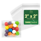 Seal Fresh Self Sealing Cellophane Bags - 2" x 2" (1000 Count) - Clear Plastic Resealable Cello Bag - Cellophane Treat Bags, Cookie Bags for Packaging, Candy bags, Cello Bags, Pastry Bags