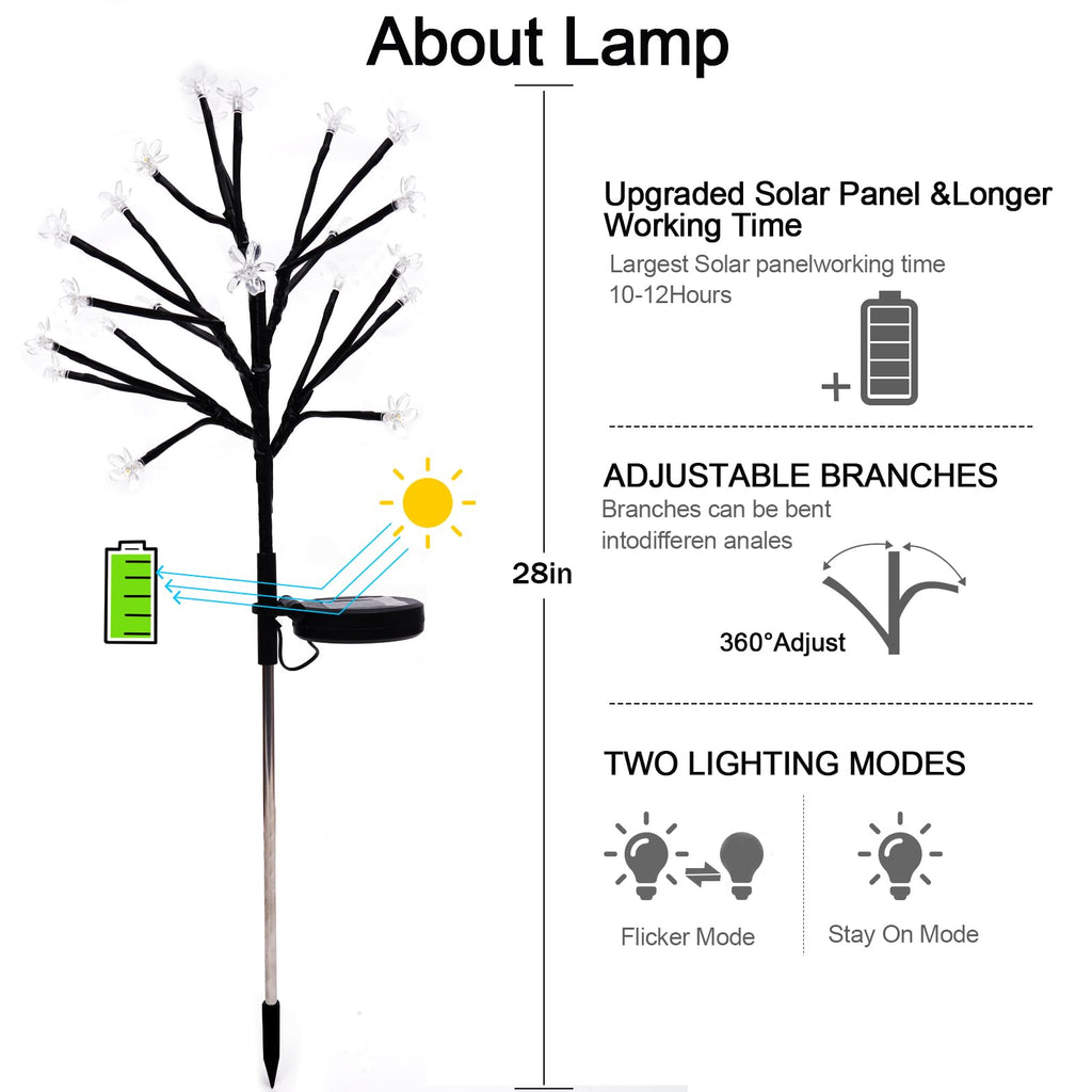 IUEECEN Solar Garden Lights Waterproof, Sola Lights Outdoor Decorative 4Pack,80Led Solar Powered Flowers Garden Decor,Fairy Lights for Yard,Pathway,Outside Decorations,Gardening Gifts for Women Mom