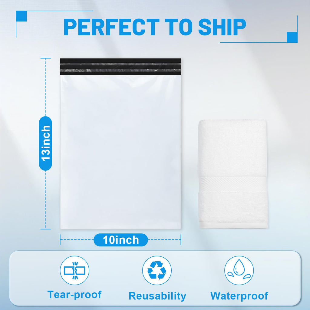 LINSIRON Poly Mailers 10x13 Inch 50 Pcs, Large Shipping Bags for Clothing
