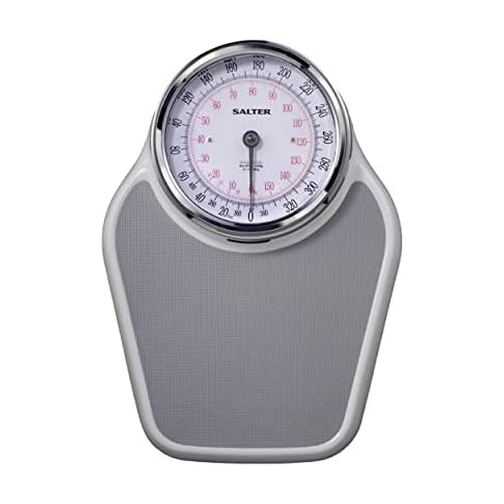 Salter Pro-Helix Professional Oversized Bathroom Scale with Grey Vinyl Anti-Slip Bath Mat, 400 LB Capacity, Analog Scale, 18.25 x 13.0 inch, Grey