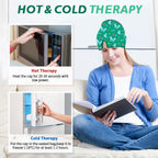 Migraine Relief Cap, Soothing Headache Ice Face Mask Products, Hot and Cold Therapy, Migraine Headache Relief Cap for Migraine, Sinus, Puffy Eyes, Tension, Stress and Hangover (Pink+Green)