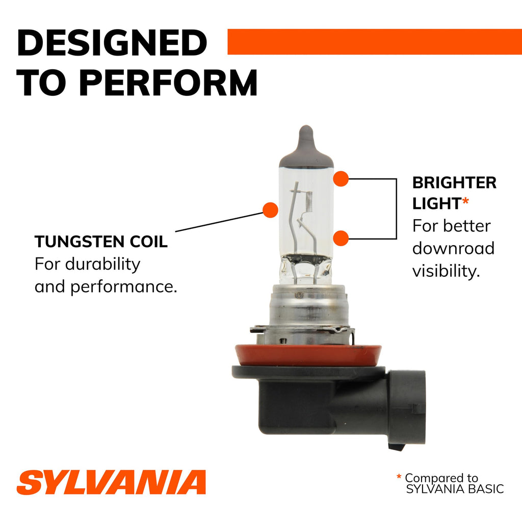 SYLVANIA H11 XtraVision Halogen Headlight Bulb, High or Low Beam, 2 Bulbs