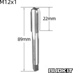 Burkit M12 X 1 Tap and Die Set, M12 x 1.0 Machine Thread Tap and Round Die Right Hand