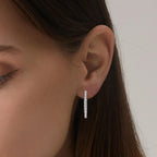 Sterling Silver Large Hoop Earrings for Women - Hypoallergenic Cubic Zirconia Loop Earrings for Ladies for Sensitive Ears Lightweight Fashion Huggie Earrings,30MM,for Her for Christmas Birthday Gifts