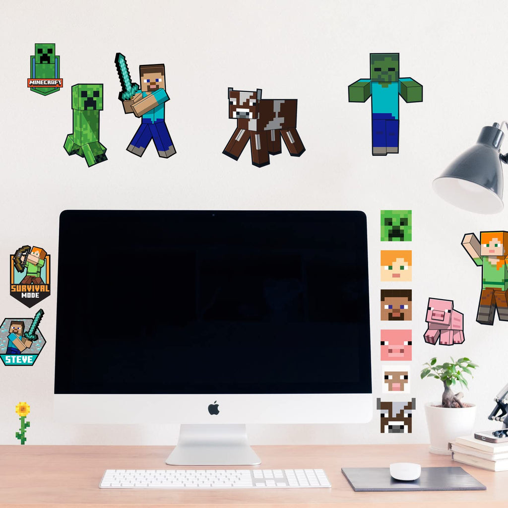 RoomMates RMK5366SCS Minecraft Characters Peel and Stick Wall Decals (Pack of 4)