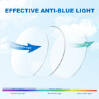 Missfive Versatile Progressive Multifocus Reading Glasses Men, Advanced Wider Spring Hinges Multifocal Computer Readers with Anti-Slip Soft Rubber Tips, No-Line Anti-Blue Light for Near Range +2.50