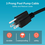 SPX1250WA Power Cord for Hayward Pool Pump Compatible with Hayward Power-Flo SP1500 Pool Pump Series (6FT)