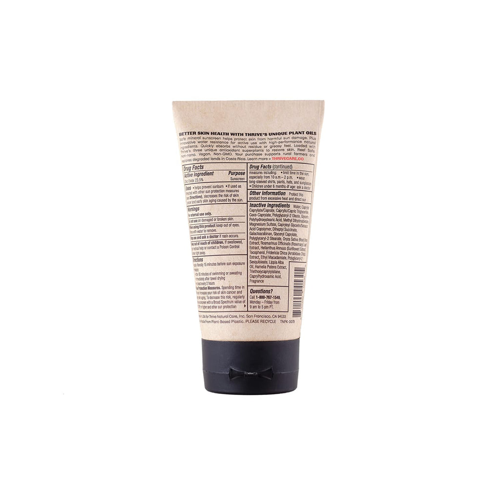 Thrive Natural Care Reef Safe Sunscreen SPF50 - Hawaii 104 Reef Act Compliant - Mineral Sunscreen Non-Nano Zinc Oxide - Vegan, (5.8 Oz (Pack of 3))