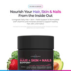 Livingood Daily Hair, Skin & Nails Supplement, 14-in-1 Formula with Biotin, Collagen, Keratin, Bamboo, Selenium, Folate, B12, Zinc and More, Beauty Supplement for Women & Men, Gluten Free, 60 Capsules