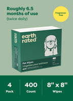Earth Rated Dog Wipes for Paws & Butt, Deodorizing, Unscented, 400ct